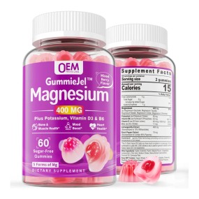 Magnesium Calcium Gummies Factory - OEM with Potassium Vitamin D3 B6 Muscles Bones