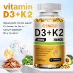 Vitamin D3 K2 Softgels Supplier - OEM/ODM Private Label 10000iu Bone Health Immune Support