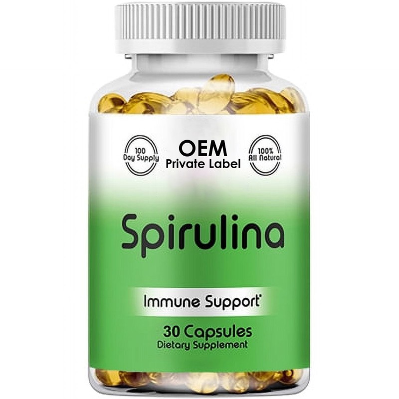 Spirulina Softgel Factory - OEM Organic Chlorella Spirulina 500mg Natural Softgels Supplement