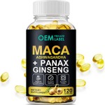Maca Root Softgels Factory - Private Label 3 in 1 Ashwagandha Panax Ginseng Energy Stamina