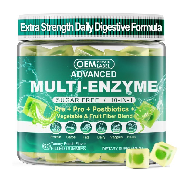 Digestive Enzymes Gummies Supplier - Multi-Enzyme with 90Billion CFU Probiotics Gut