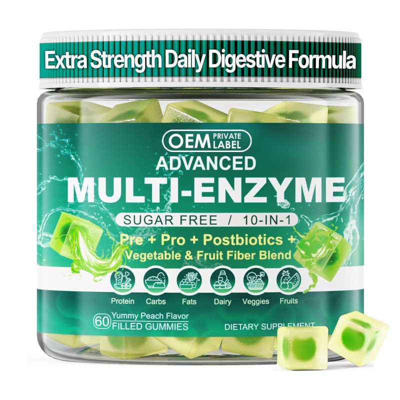 Digestive Enzymes Gummies Supplier - Multi-Enzyme with 90Billion CFU Probiotics Gut