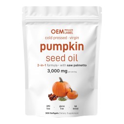 Pumpkin Seed Oil Softgels Manufacturer - OEM Pure Virgin 3000mg with Saw Palmetto Hair Urinary