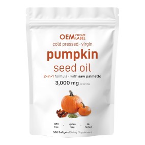 Pumpkin Seed Oil Softgels Manufacturer - OEM Pure Virgin 3000mg with Saw Palmetto Hair Urinary