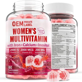 Women Multivitamin Gummies Supplier - Custom Center Filled with Algae Calcium Iron