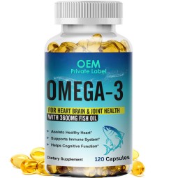 Omega 3 Softgel Capsules Supplier - OEM Triple Strength 3600mg Fish Oil EPA DHA Heart Brain