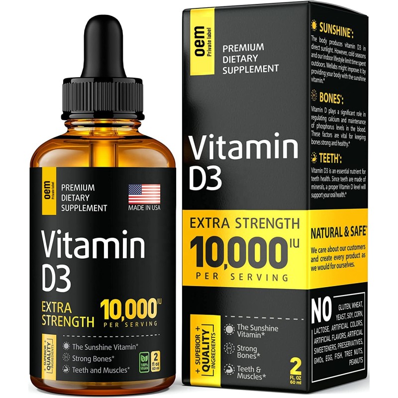 Vitamin D3 K2 Drops Supplier - Organic Vegan Sublingual Liquid Immune Support D3