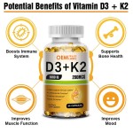 Vitamin D3 K2 Softgels Supplier - OEM/ODM Private Label 10000iu Bone Health Immune Support