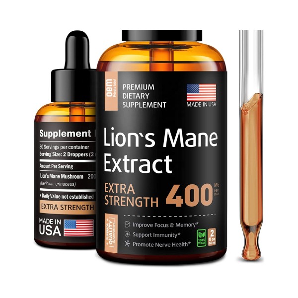 Lion's Mane Mushroom Drops Supplier - Private Label Organic Extract Vegan Liquid Supplement