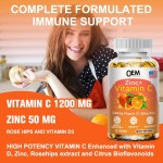 Vitamin C Zinc Softgels Manufacturer - OEM 1200mg Vitamin C with 50mg Zinc Energy Metabolism