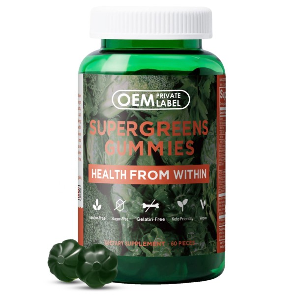 Super Greens Gummies Factory - OEM Immunity Natural Weight Management Metabolism Boost