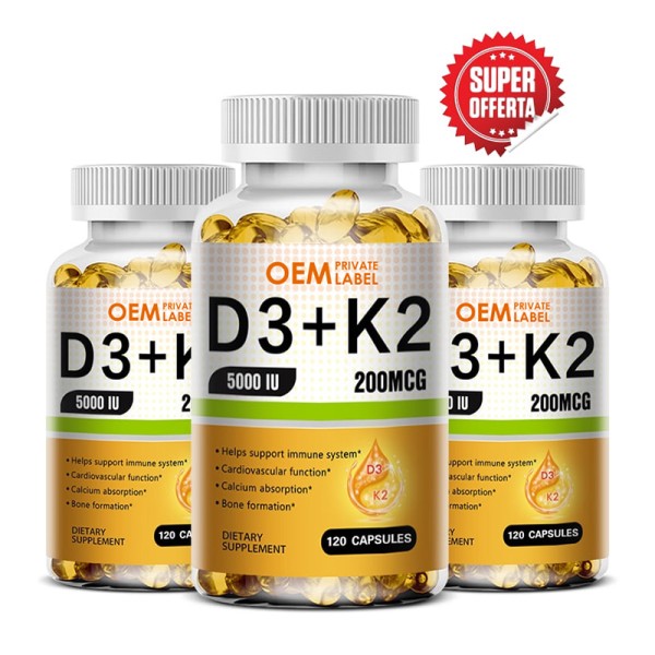 Vitamin D3 K2 Softgels Supplier - OEM/ODM Private Label 10000iu Bone Health Immune Support