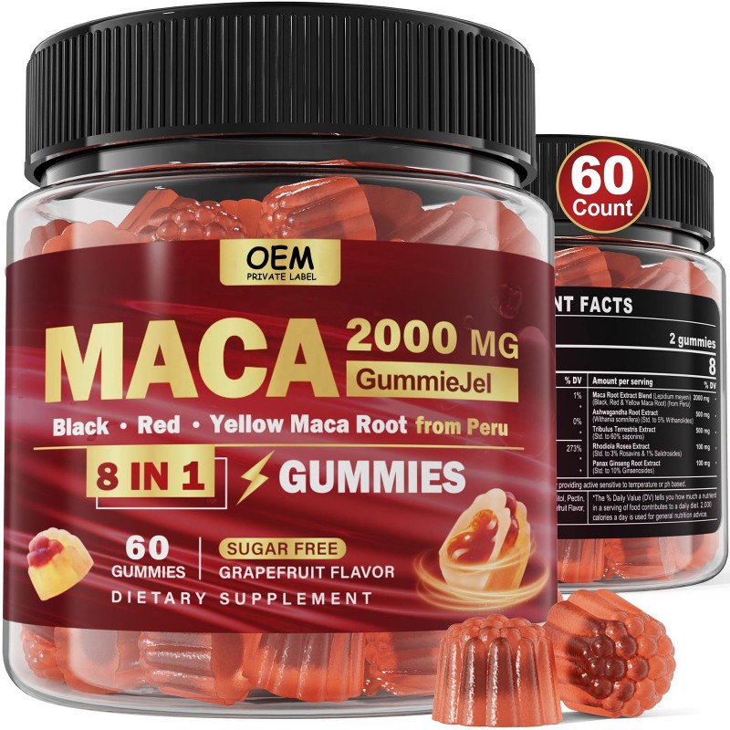 Men Energy Supplement Supplier - OEM Private Label 8 in 1 Natural Booster Maca Root