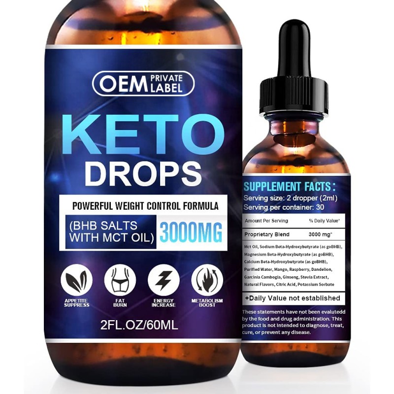 BHB Keto Diet Drops Manufacturer - Private Label Raspberry Ketone Fat Burner Metabolism