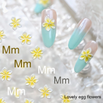 Nail Decorations Manufacturer - Hot Sale 3D Five Petal Eggshell Flower Summer Mint Design Plastic
