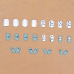 Press-On Nails Factory - Wholesale 24pcs Premium ABS Coffin Design Blue Sunset Tree Trunk Bird Square