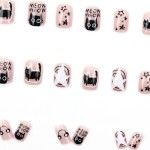 Press-On Nails Supplier - Wholesale 24pcs Premium Coffin Design ABS Press-On Black Cat Stars Sweet Cool Funny