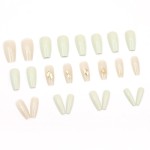 Press-On Nails Manufacturer - Wholesale 24pcs Premium ABS Coffin Design White Explosion Flash Diamond Stiletto