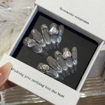 Manicure Set Supplier - High-End Luxury Crooked Heart Diamond Smile French Cat Eye Misty Flower Polish