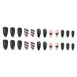 Press-On Coffin Nails Manufacturer - Wholesale 3D Almond Oval Pattern ABS Acrylic French Style Nail Art