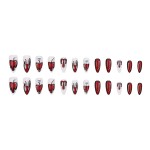 Press-On Nails Manufacturer - Red Glitter Halloween Candle Flame Vintage Elegance Fashion