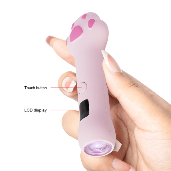 UV LED Nail Lamp Supplier - Pink Cat Paw Straight 3W Portable Rechargeable Gel Dryer Smart Sensor
