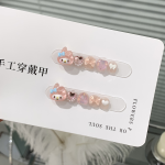 Press-On Nails Factory - My Melody Daily One Gu Mei Handmade Square Sweet Heart Pearl Bowknot Design