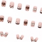 Press-On Nails Factory - Wholesale 24pcs Premium Coffin Design ABS Press-On French Cute Spotted Dog Cartoon