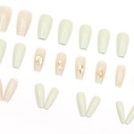Press-On Nails Manufacturer - Wholesale 24pcs Premium ABS Coffin Design White Explosion Flash Diamond Stiletto