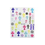 Nail Stickers Manufacturer - Internet Celebrity 3D Retro Punk Cross Heart Embossed Colorful Plastic Art