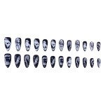 Halloween Press-On Nails Factory - 24PCS Matte Black Gothic Skull Snake Designs Edgy Style