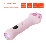 UV LED Nail Lamp Supplier - Pink Cat Paw Straight 3W Portable Rechargeable Gel Dryer Smart Sensor