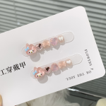 Press-On Nails Factory - My Melody Daily One Gu Mei Handmade Square Sweet Heart Pearl Bowknot Design