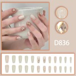 Press-On Nails Manufacturer - Wholesale 24pcs Premium ABS Coffin Design White Explosion Flash Diamond Stiletto