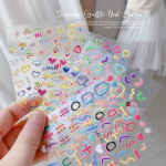 Nail Art Decals Manufacturer - Cute 3D Embossed Colorful Plastic Smiley Heart Design DIY Stickers