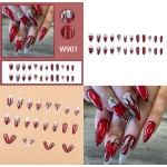 Press-On Nails Manufacturer - Red Glitter Halloween Candle Flame Vintage Elegance Fashion