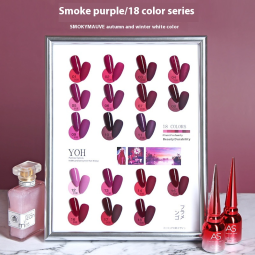 Nail Gel Set Manufacturer - 2024 Red Bottle 18 Colors Smoky Purple Whitening Solid Color Resin LED