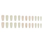 Press-On Nails Manufacturer - Wholesale 24pcs Premium ABS Coffin Design White Explosion Flash Diamond Stiletto