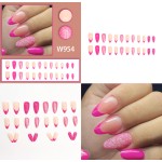 Press-On Nails Supplier - Rose French Simple Sweet Glitter Elegant Design Eco-Friendly Detachable