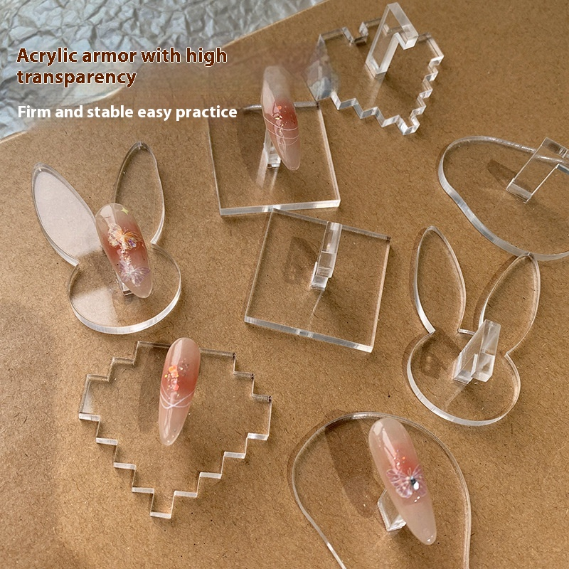 Nail Art Holder Factory - Japanese Style Acrylic Chessboard with Lotus Finger Stand for Student Practice