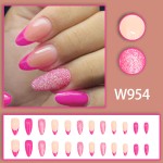 Press-On Nails Supplier - Rose French Simple Sweet Glitter Elegant Design Eco-Friendly Detachable
