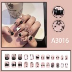 Press-On Nails Supplier - Wholesale 24pcs Premium Coffin Design ABS Press-On Black Cat Stars Sweet Cool Funny