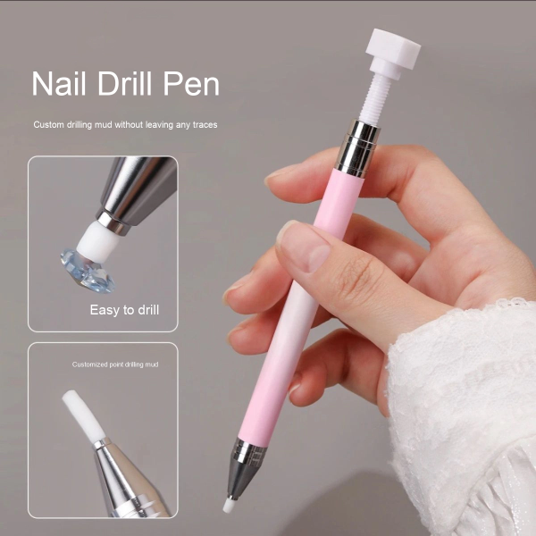 Nail Art Pen Supplier - Professional Rotating Gradient Dot Rhinestone Salon Tool with Plastic Brush