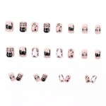 Press-On Nails Supplier - Wholesale 24pcs Premium Coffin Design ABS Press-On Black Cat Stars Sweet Cool Funny