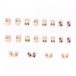 Press-On Nails Supplier - Wholesale 24pcs Premium Coffin Design ABS Press-On Ice Pink Cherry Cute Little Dog