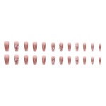 Press-On Nails Supplier - Wholesale 24pcs Premium Coffin Design ABS Iced Powder Blusher Camellia Simple