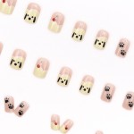 Press-On Nails Supplier - Wholesale 24pcs Premium Coffin Design ABS Press-On Ice Pink Cherry Cute Little Dog