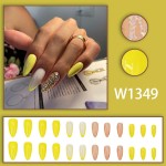 French Press-On Nails Manufacturer - Sunny Yellow Vibrant Glitter Tips Youthful Energy Western Fashion