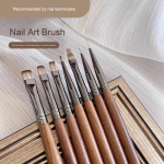 Nail Art Brush Supplier - Professional Gradient Liner Set High-End Ombre Walnut Wood Flat Brush