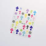 Nail Stickers Manufacturer - Internet Celebrity 3D Retro Punk Cross Heart Embossed Colorful Plastic Art